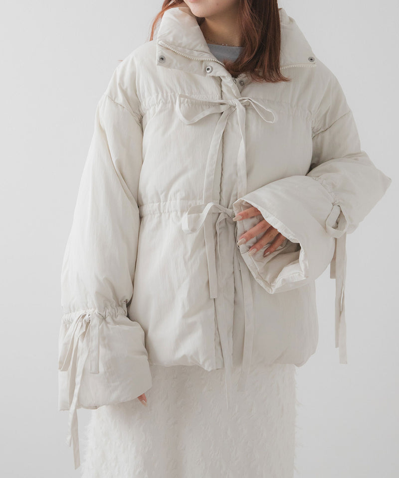 メニーリボンフェイクダウンコート