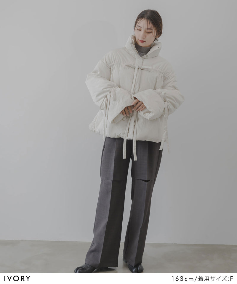 メニーリボンフェイクダウンコート