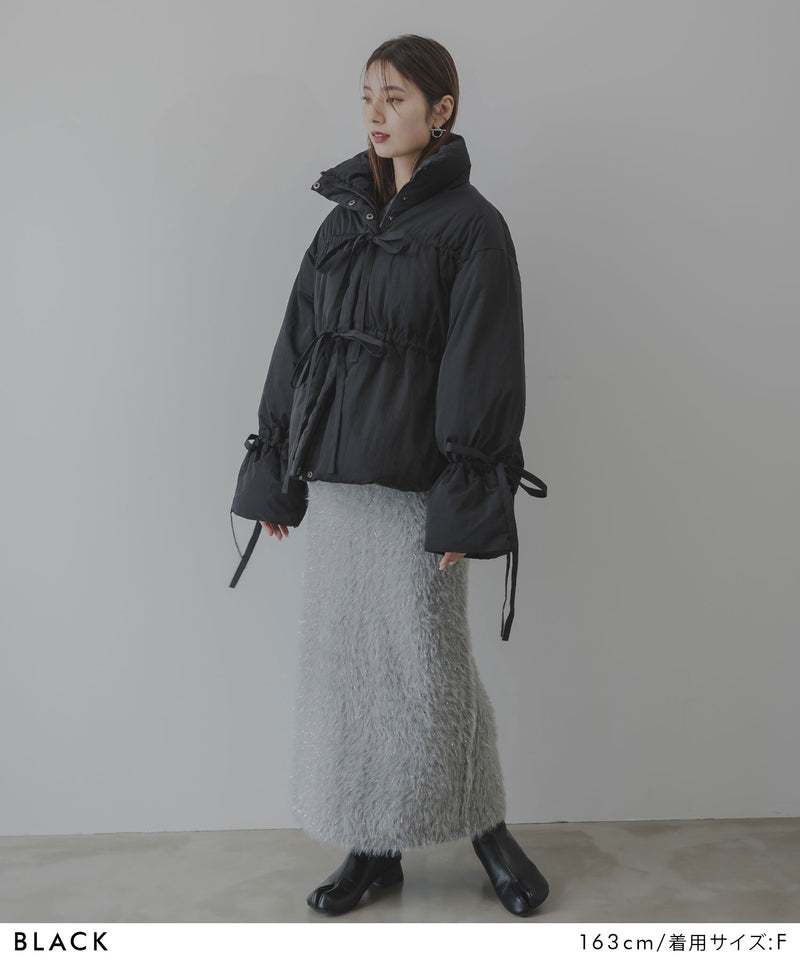 メニーリボンフェイクダウンコート