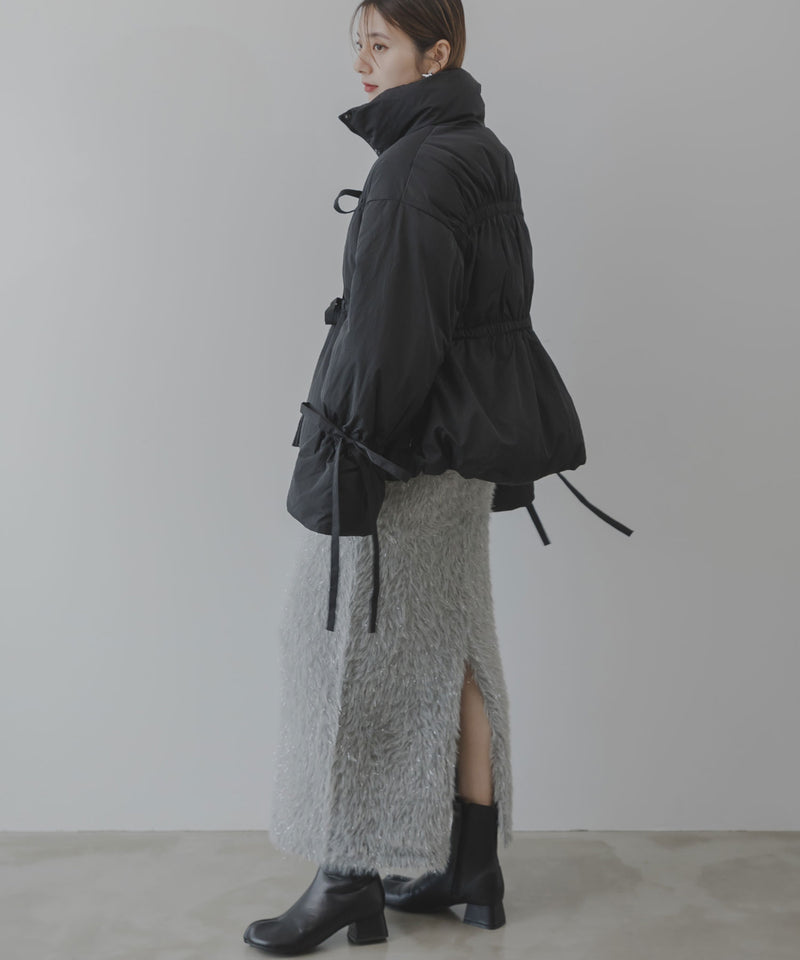 メニーリボンフェイクダウンコート