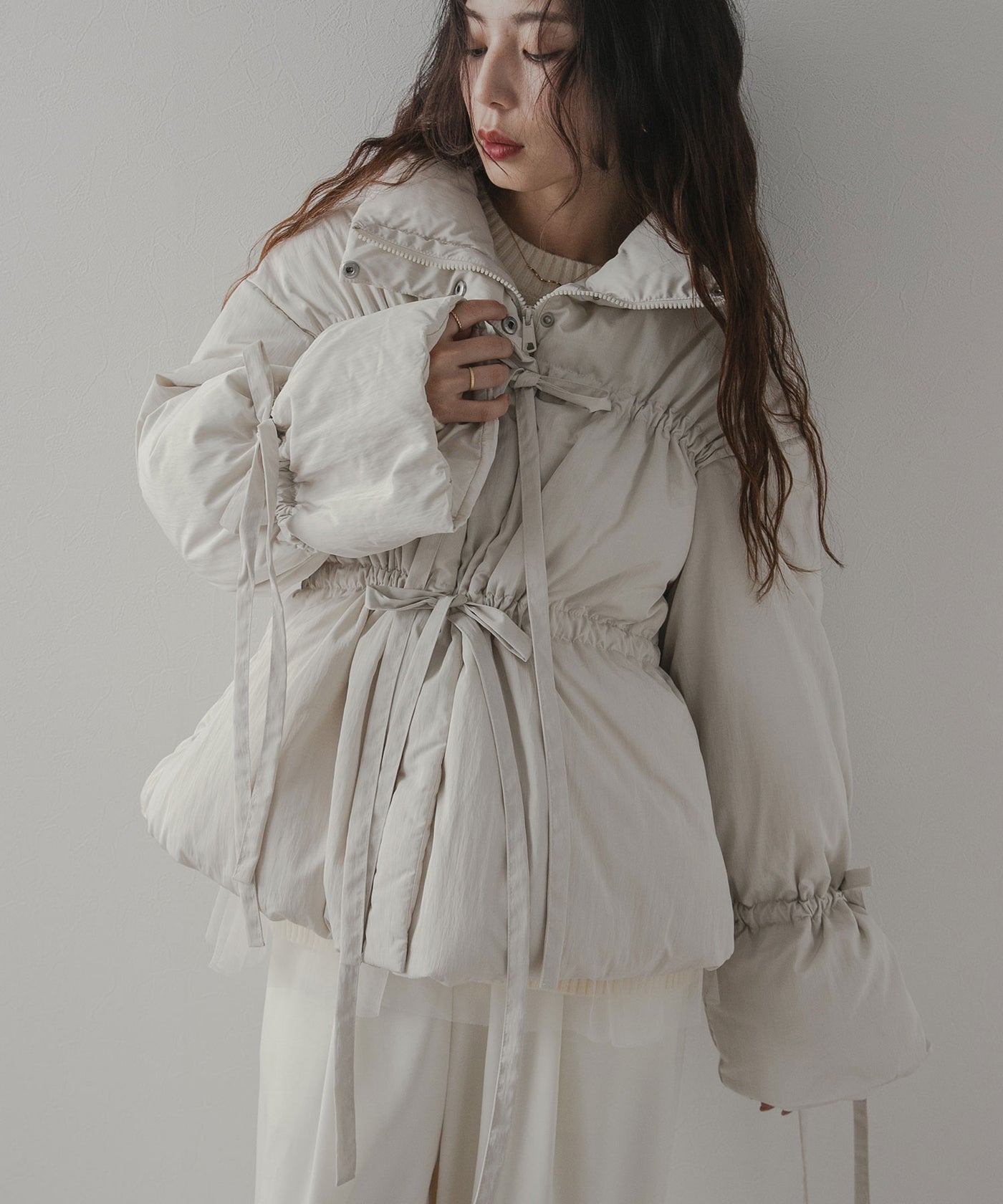 メニーリボンフェイクダウンコート – レディースファッション通販の夢