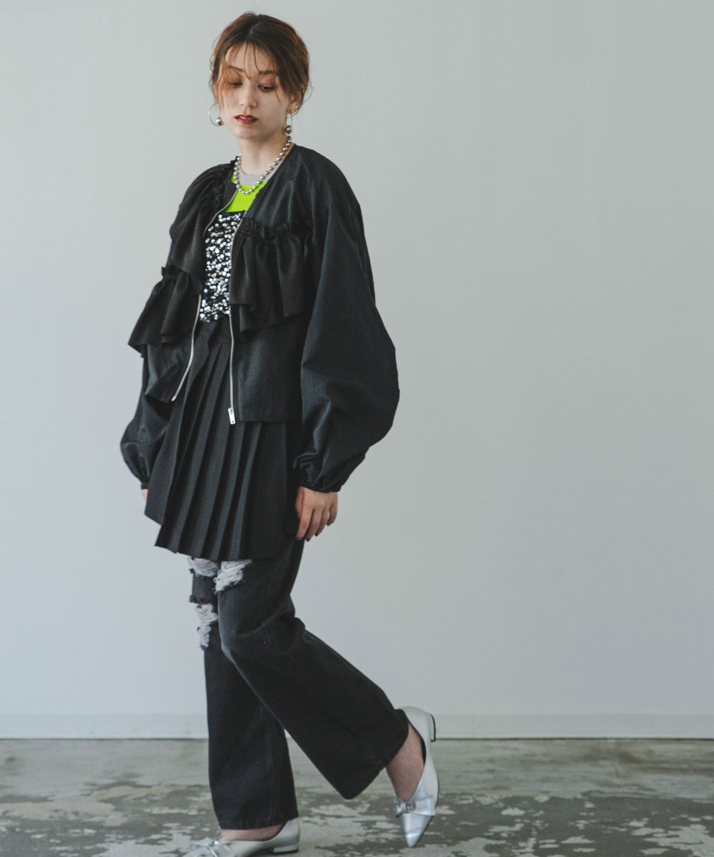 アシメフリルブルゾン – レディースファッション通販の夢展望【公式】