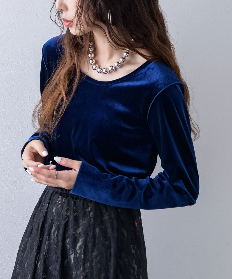 2wayベロアトップス