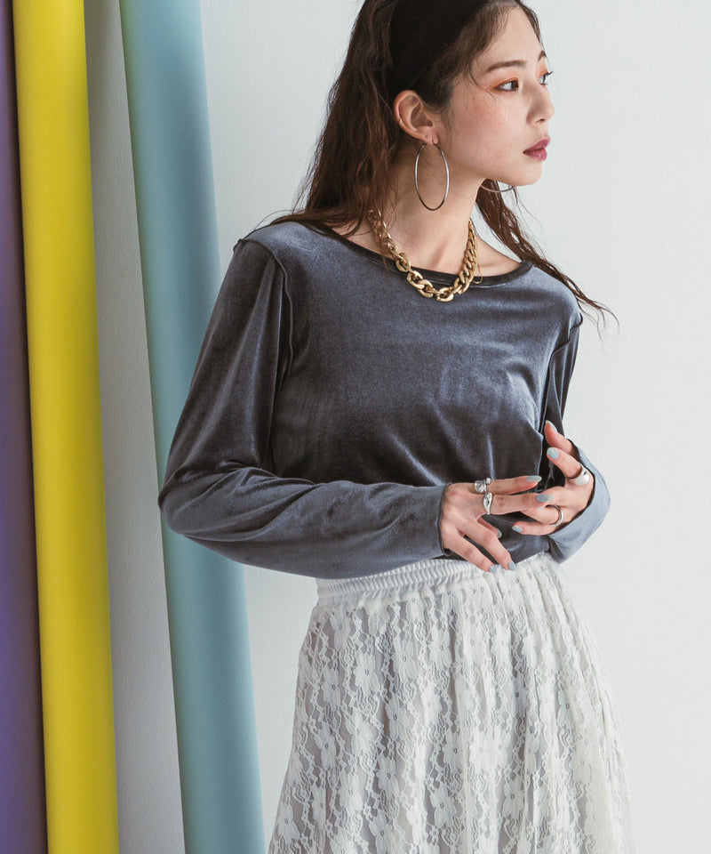 2wayベロアトップス