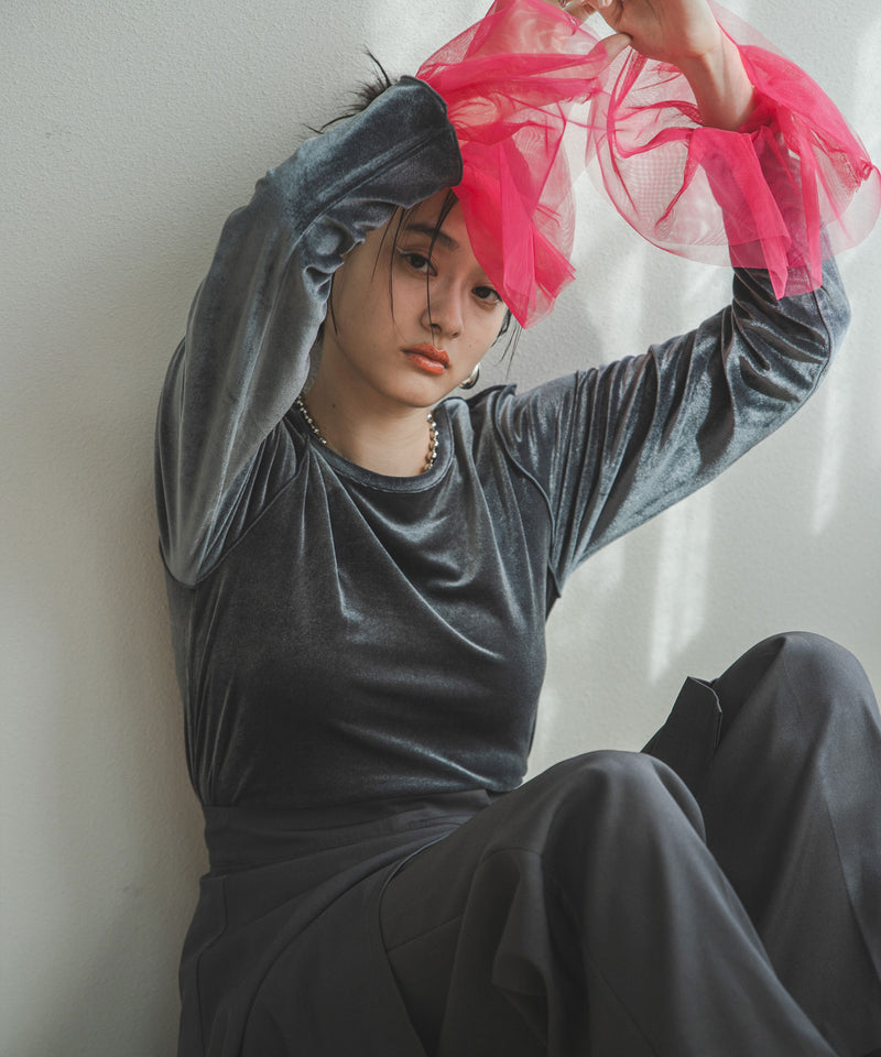 2wayベロアトップス