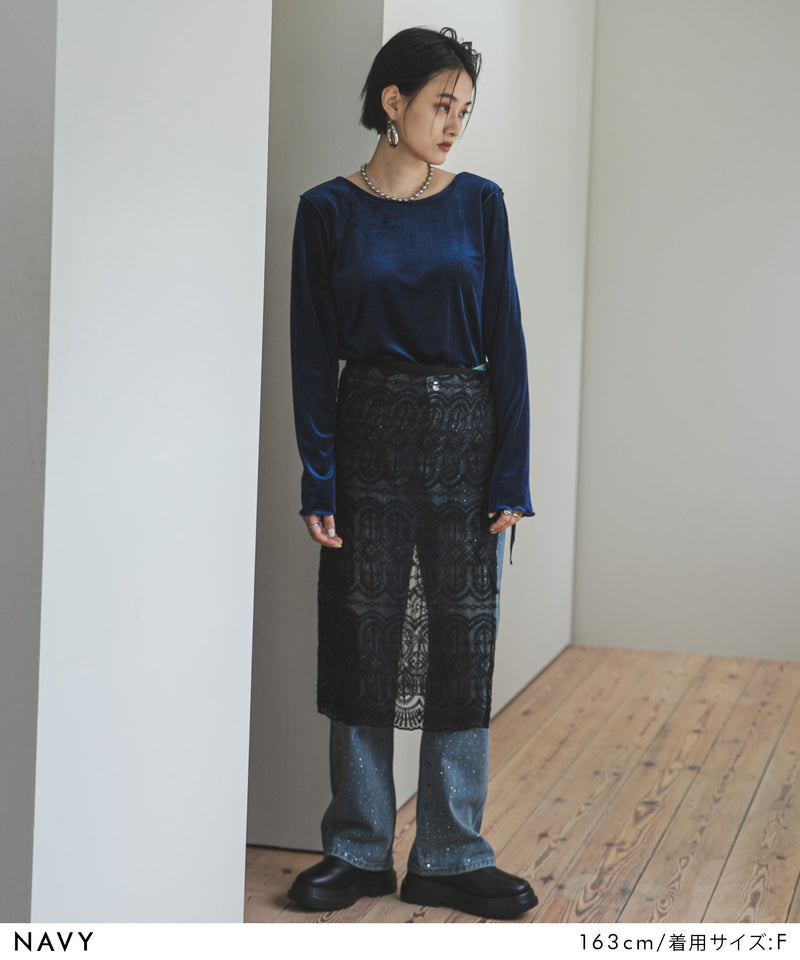 2wayベロアトップス