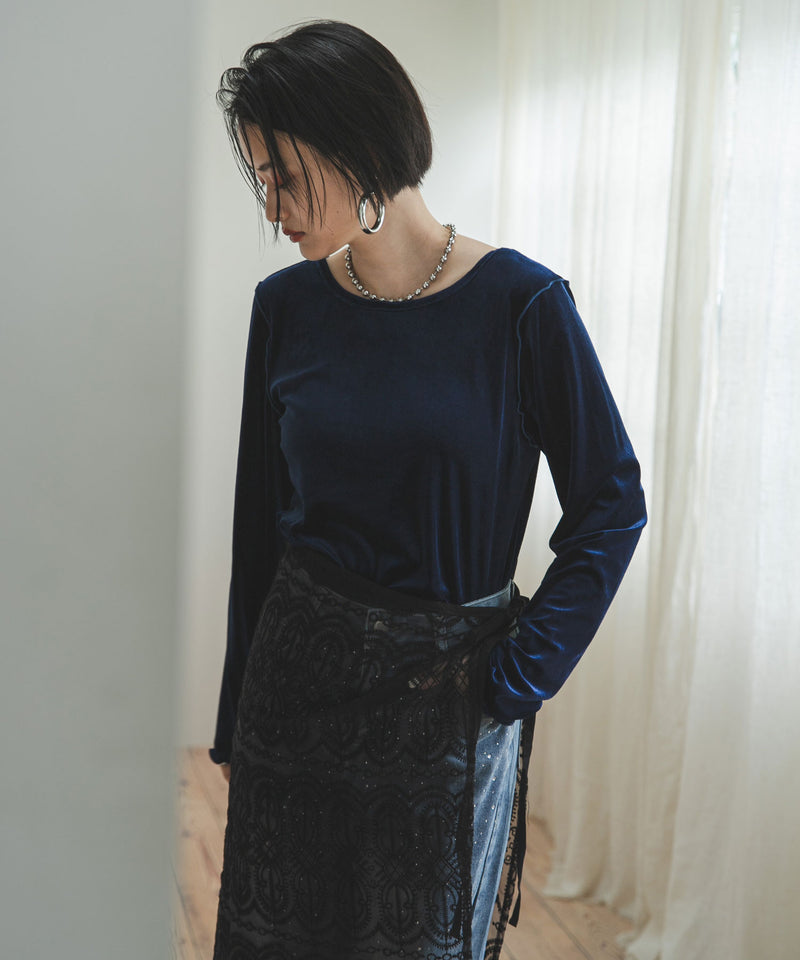 2wayベロアトップス