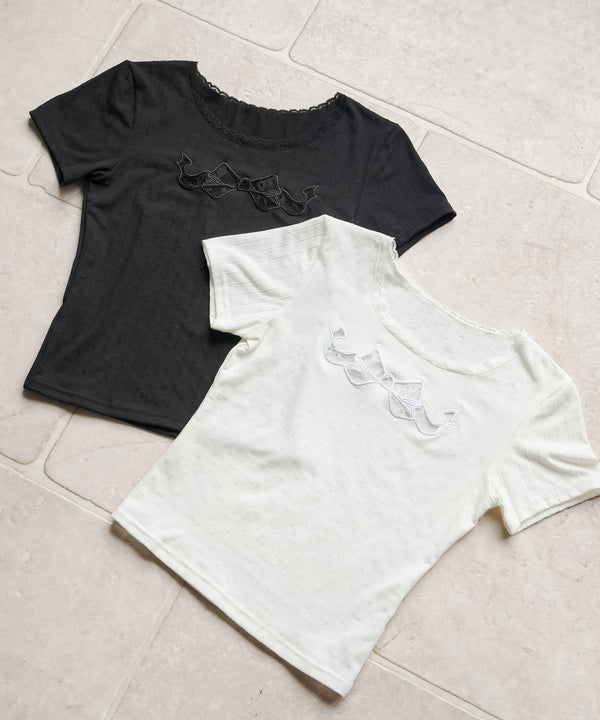 透けレースリボンハートカットソー【大きいサイズ有】