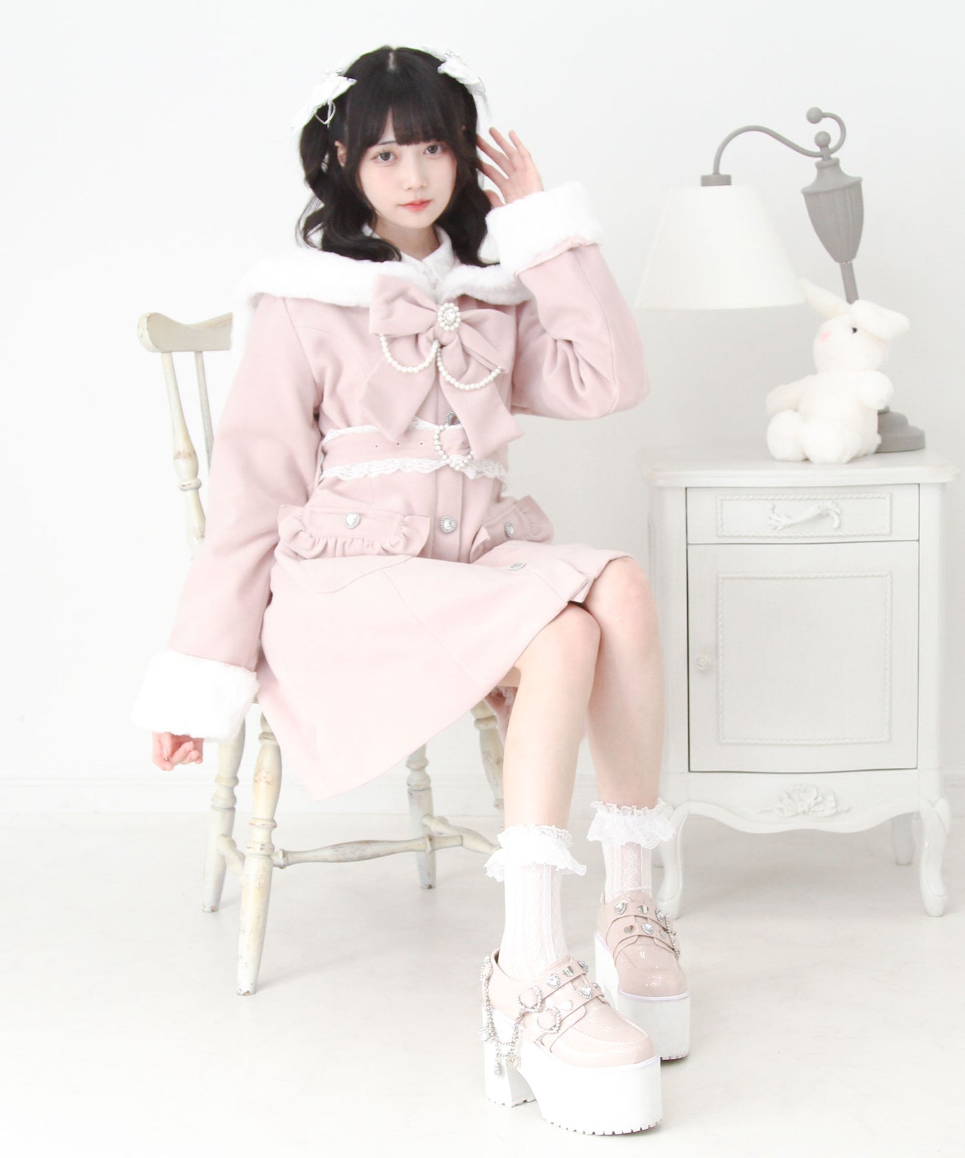 極美品❗️AIMER ウエストタックバックルベルト付き　ノーカラーコート 極美品❗️AIMER ウエストタックバックルベルト付き ノーカラー