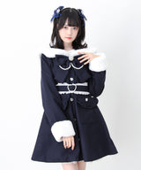 ハートバックルベルトセーラーファーコート