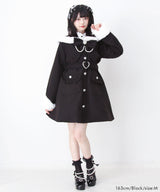 ハートバックルベルトセーラーファーコート