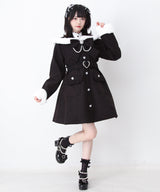 ハートバックルベルトセーラーファーコート