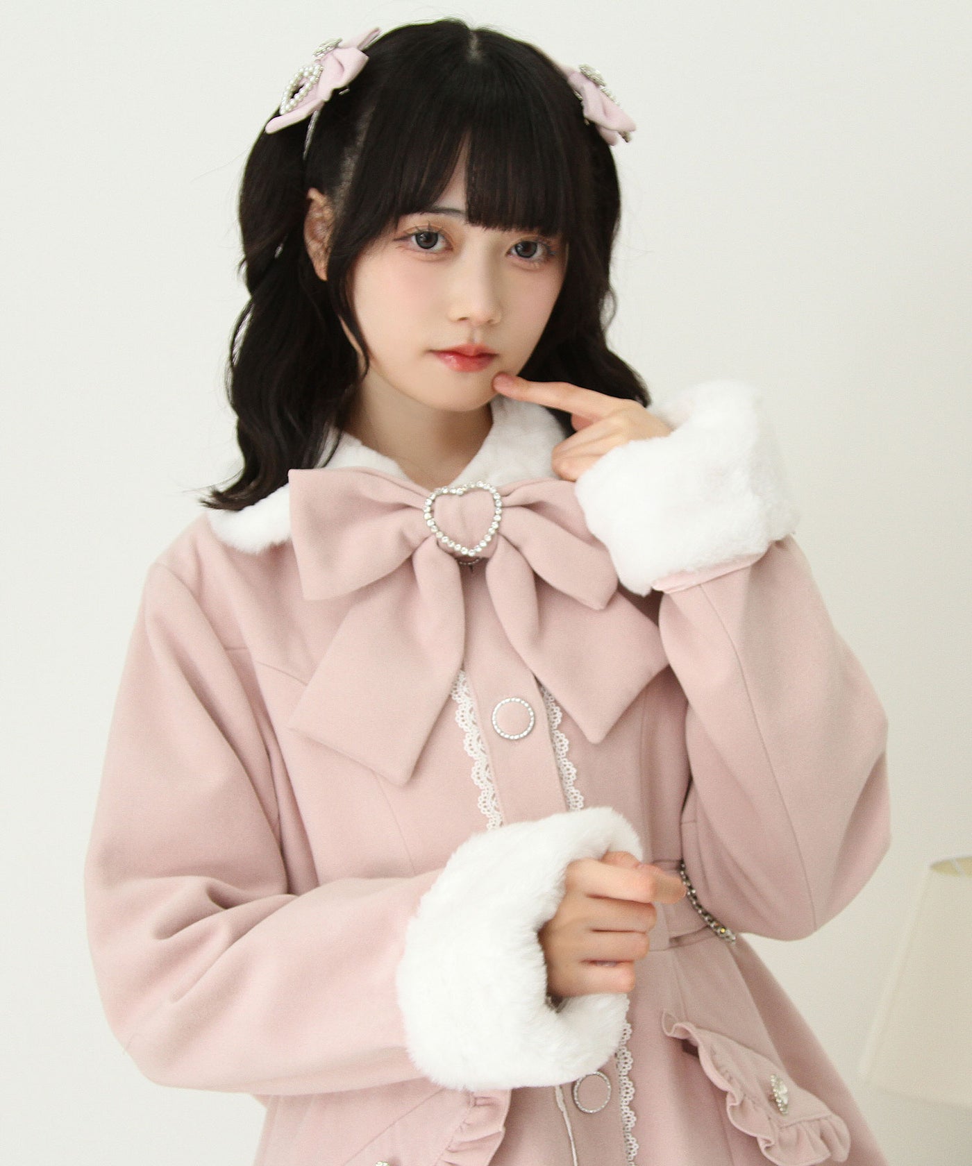 ハートたっぷりフリルAラインファーコート – レディースファッション