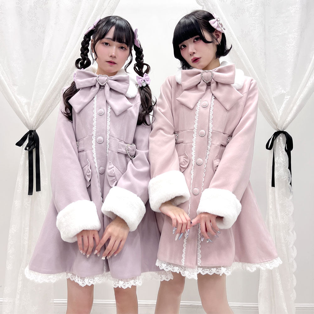 ♡リラ♡スタンドファーAラインコート ♡リラ♡スタンドファーAラインコート