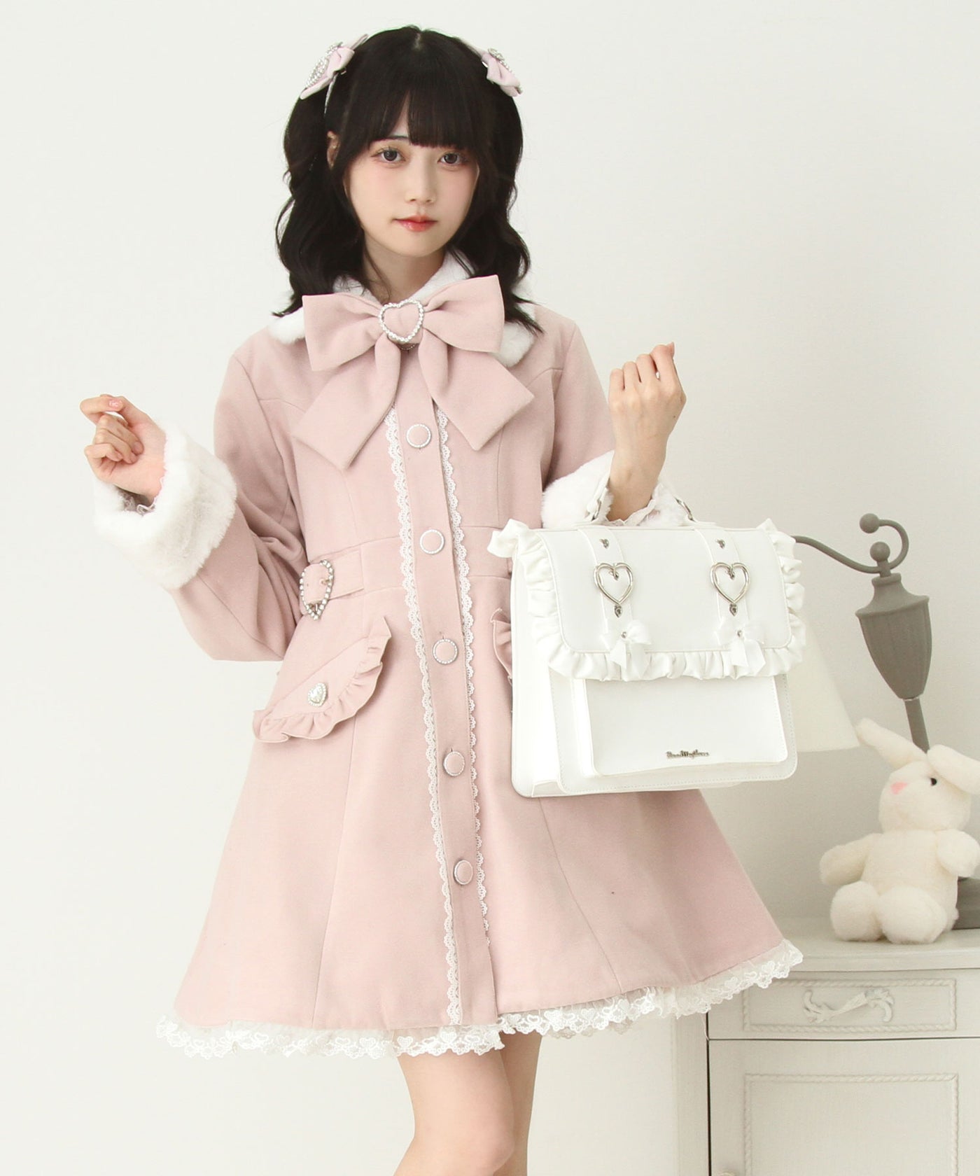 ハートたっぷりフリルAラインファーコート – レディースファッション