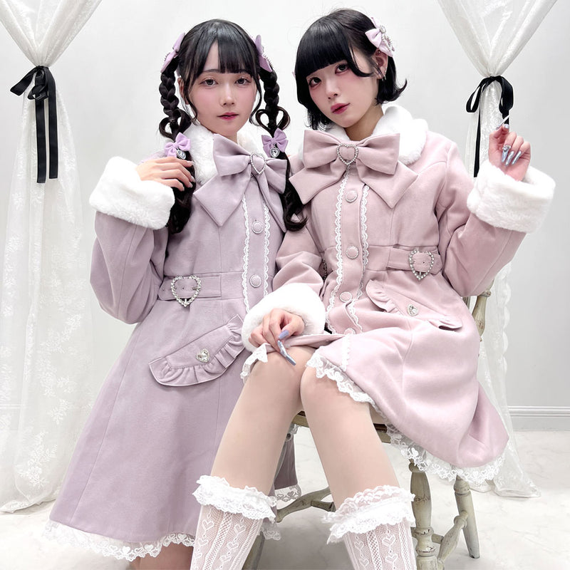 ハートたっぷりフリルAラインファーコート – レディース