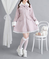 ハートたっぷりフリルAラインファーコート