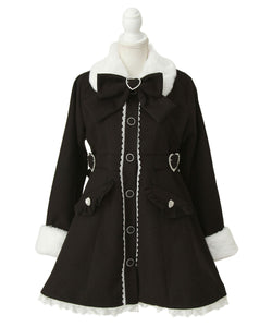 ハートたっぷりフリルAラインファーコート