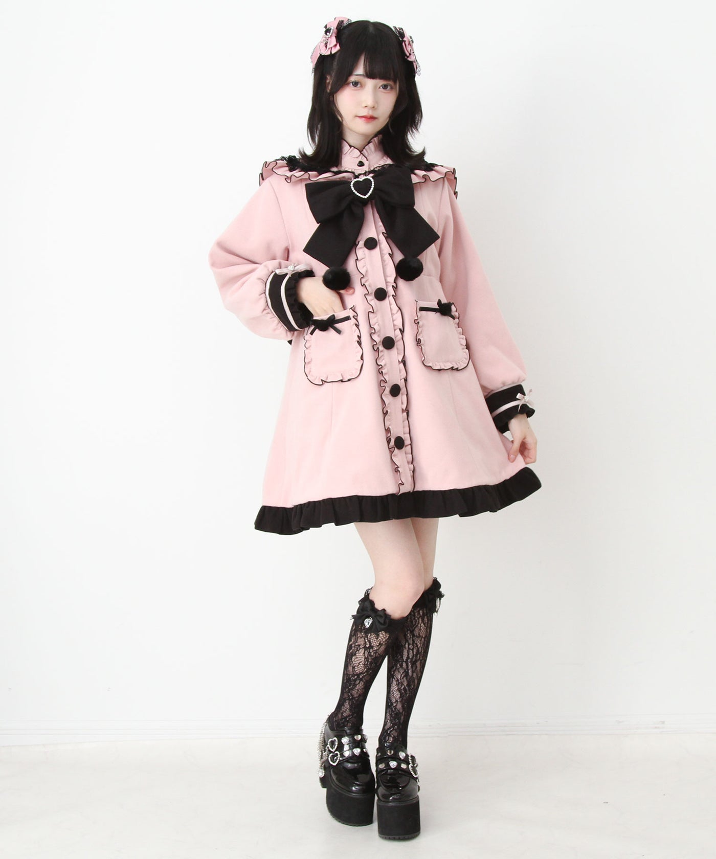 ひ*ん様 アンミヌUNMINOU☆ギャザーフリルスプリングコート アンミヌ UNMINOU ギャザーフリルスプリングコート/グレー