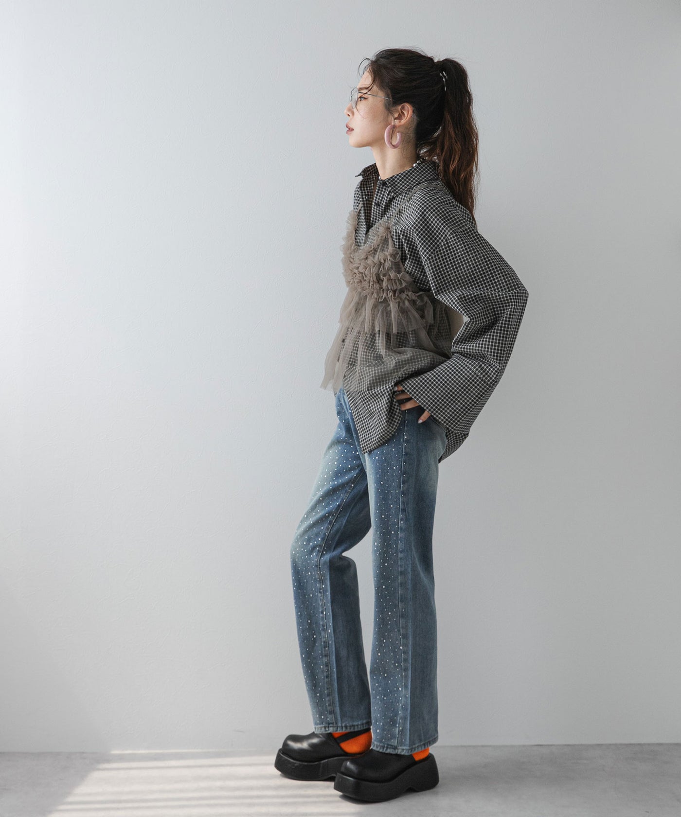 STONE 　デニムパンツ Rhinestone Denim Pants｜SUPPLIER｜デニムパンツ