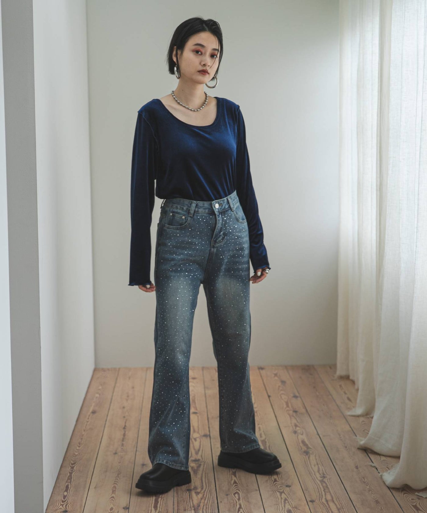 ストーンツキルーズデニムパンツ – レディースファッション通販の夢