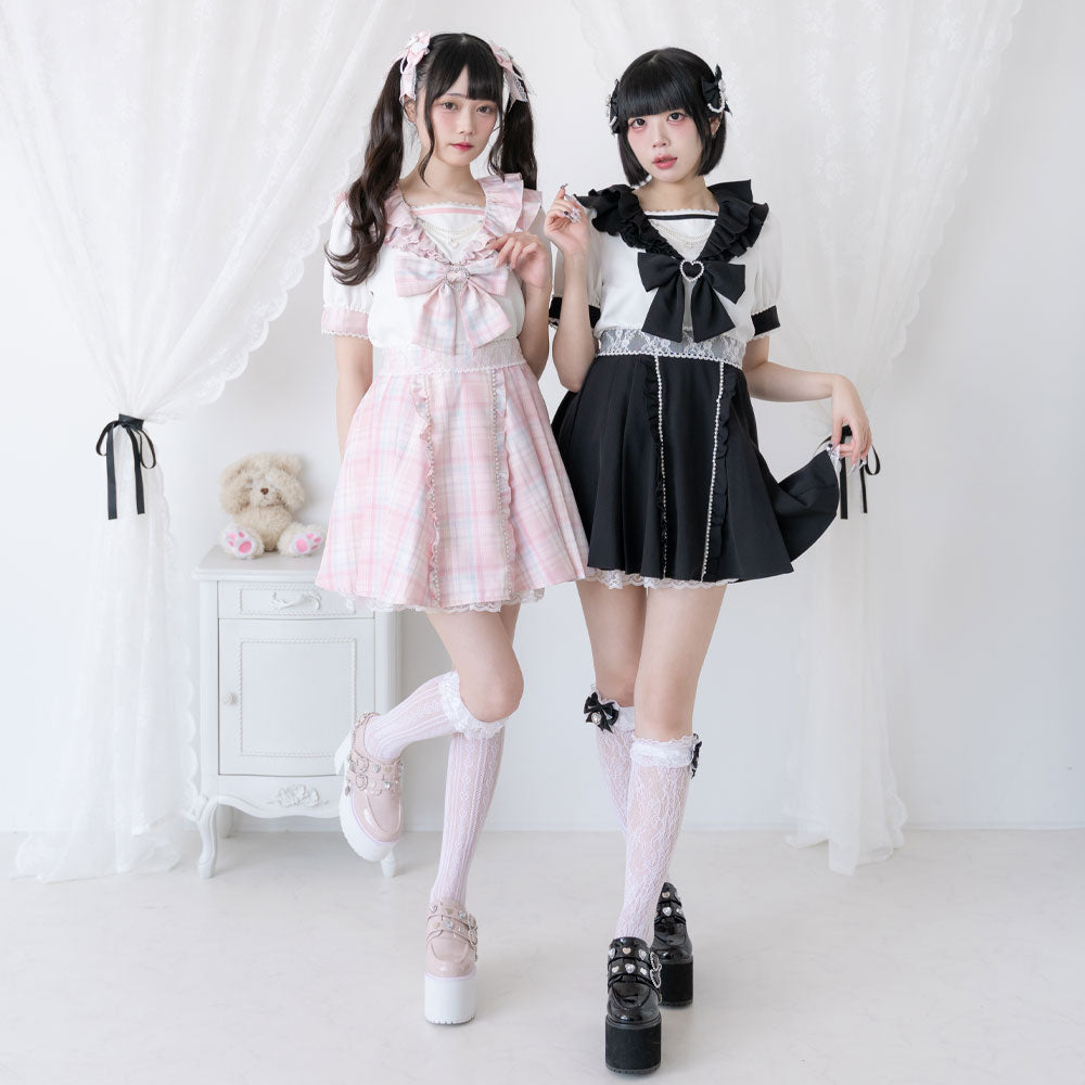 50％OFFセール中 パール付きフリルレースミニスカート