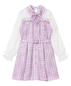 レースドッキングビスチェワンピ