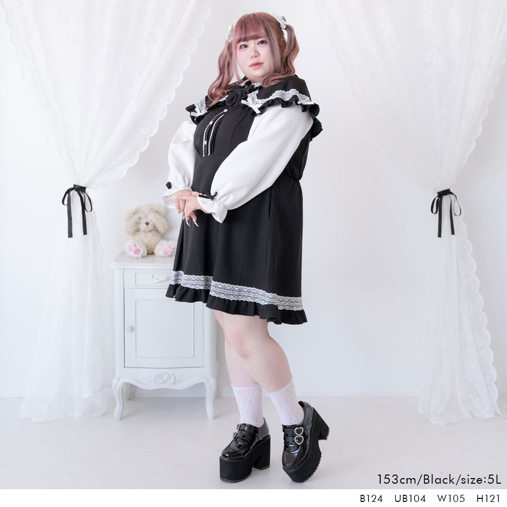 【新品未使用タグ付き】完売　3L ディアマイラブ　ポンチョ風袖切替ワンピース　黒 ポンチョ風袖切替ワンピース – レディースファッション通販の夢