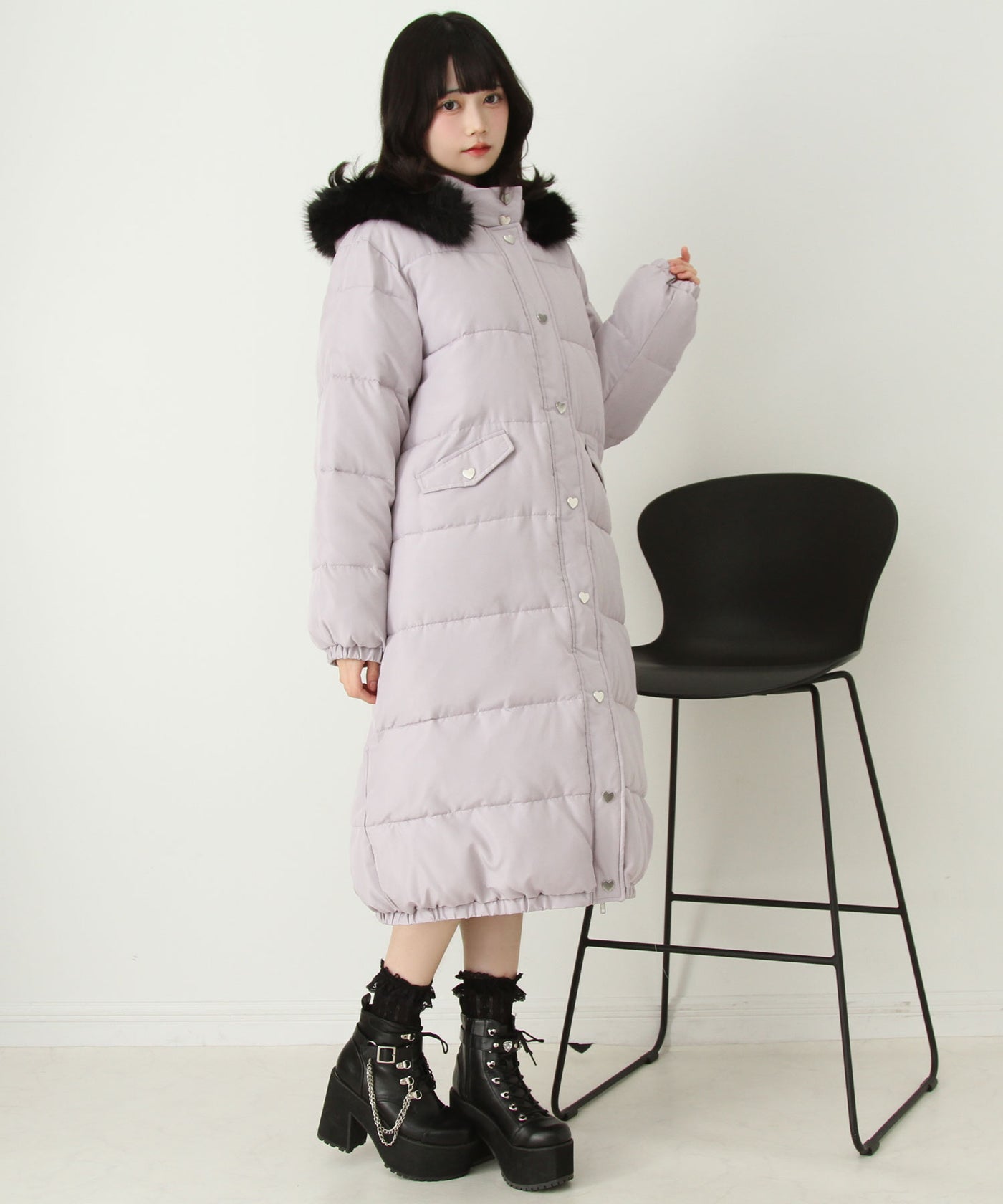 美品♡ モラビト リバーシブル ダウンコート ファー ロング 紺 茶 40 美品♡ モラビト リバーシブル ダウンコート ファー ロング 紺 茶 40