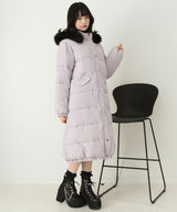 ファー付きハートスタッズロングダウンコート