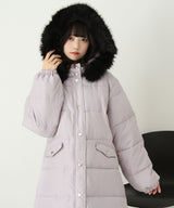 ファー付きハートスタッズロングダウンコート