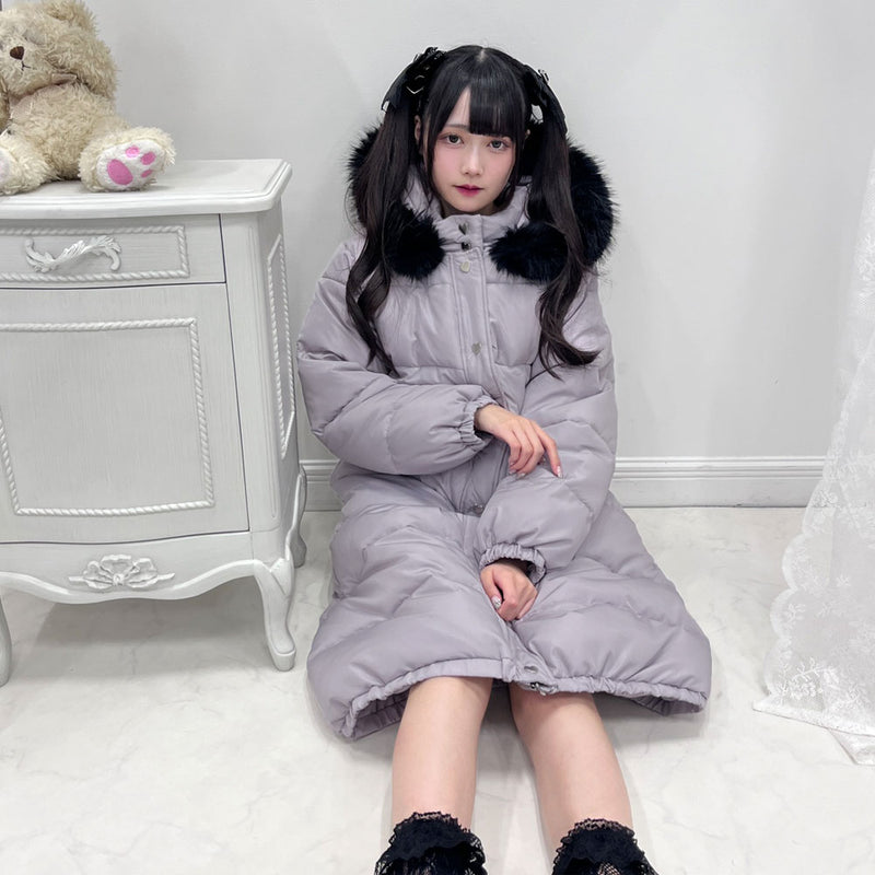 夢展望　ディアマイラブ　ファー付きハートスタッズロングダウンコート ファー付きハートスタッズロングダウンコート – レディース