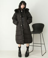 ファー付きハートスタッズロングダウンコート