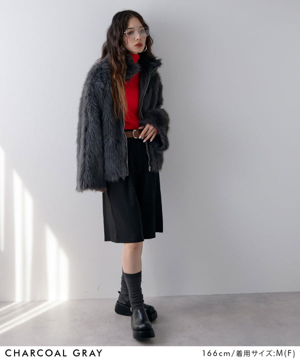 ファーシャギージャケットアウター