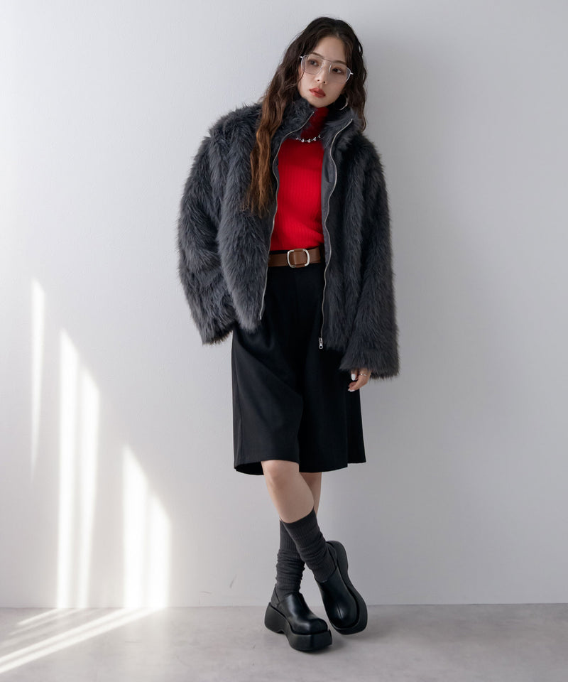 ファーシャギージャケットアウター