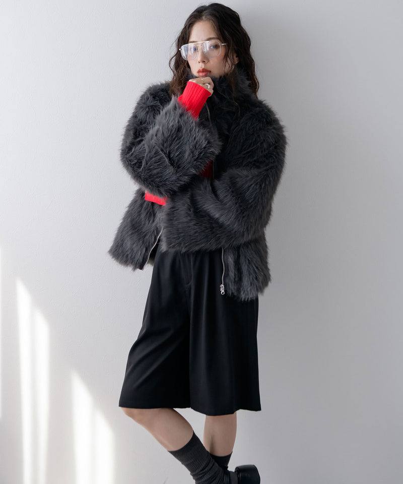 ファーシャギージャケットアウター