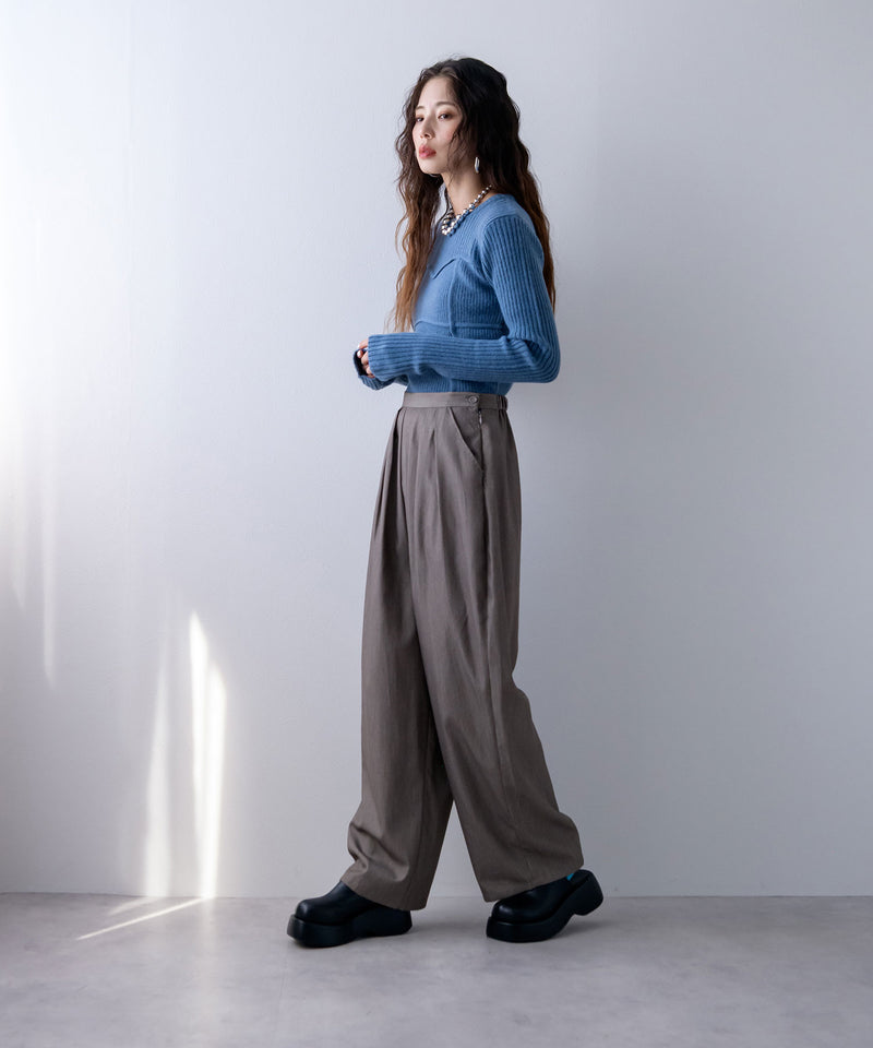 スリータックカーブスラックスパンツ