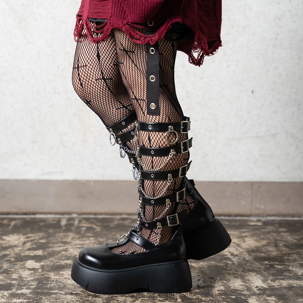 クロスベルトチェーンブーツ – レディースファッション通販の夢展望