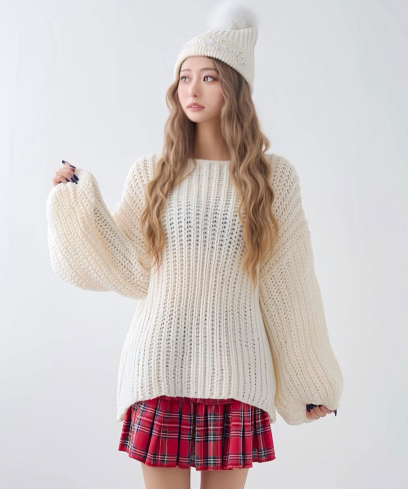 2buy20%OFFクーポン対象】アゼ編みゆるニットトップス – レディース