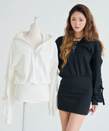 【新春セール】上質スウェットハートキラキラジップゆるピタワンピ【大きいサイズ有】