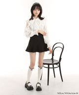 ショルダーレースフリルリボンブラウス【大きいサイズ有】