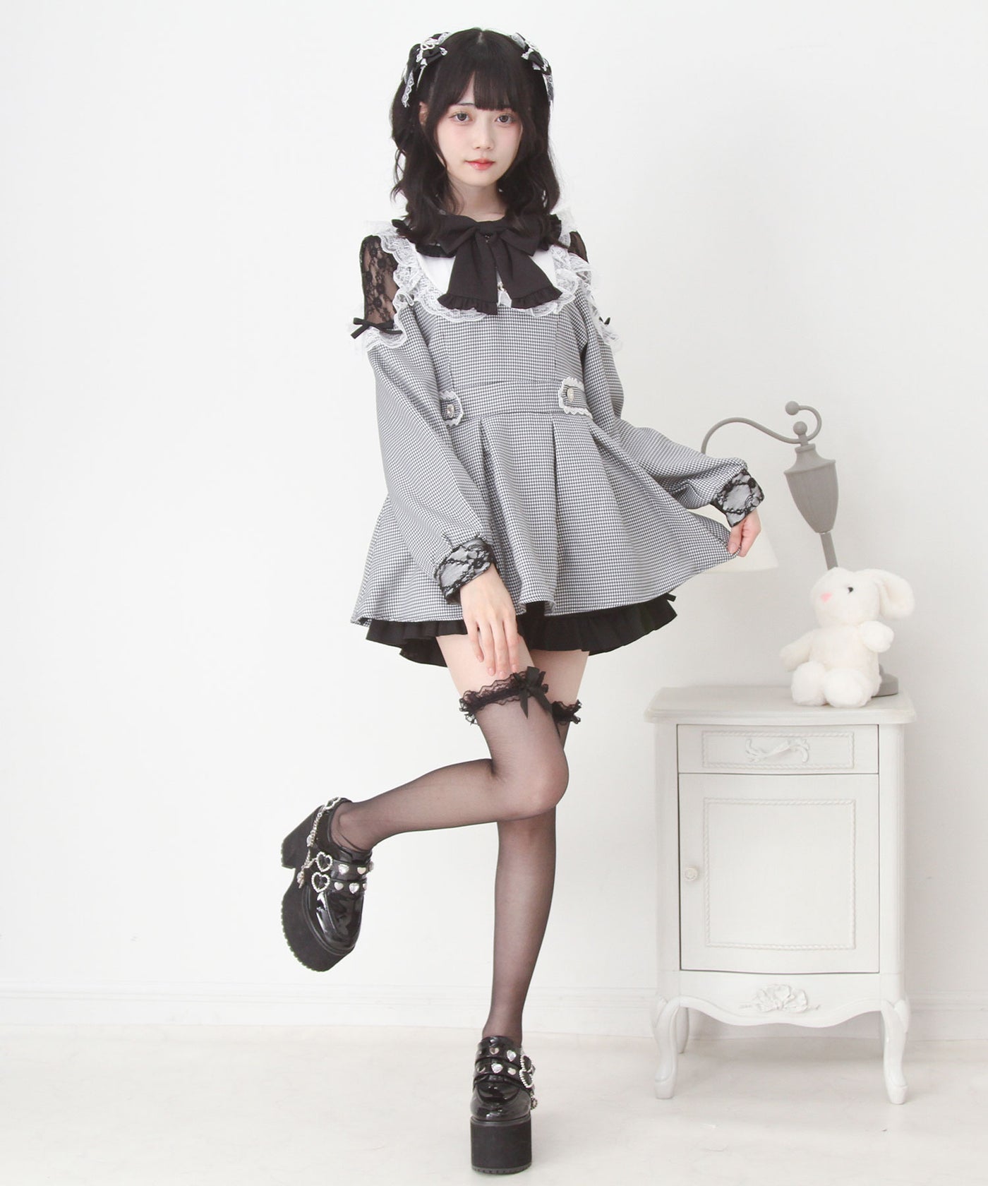 夢展望　袖レース切替ヨークフリルチュニック 袖レース切替ヨークフリルチュニックorワンピース – レディース