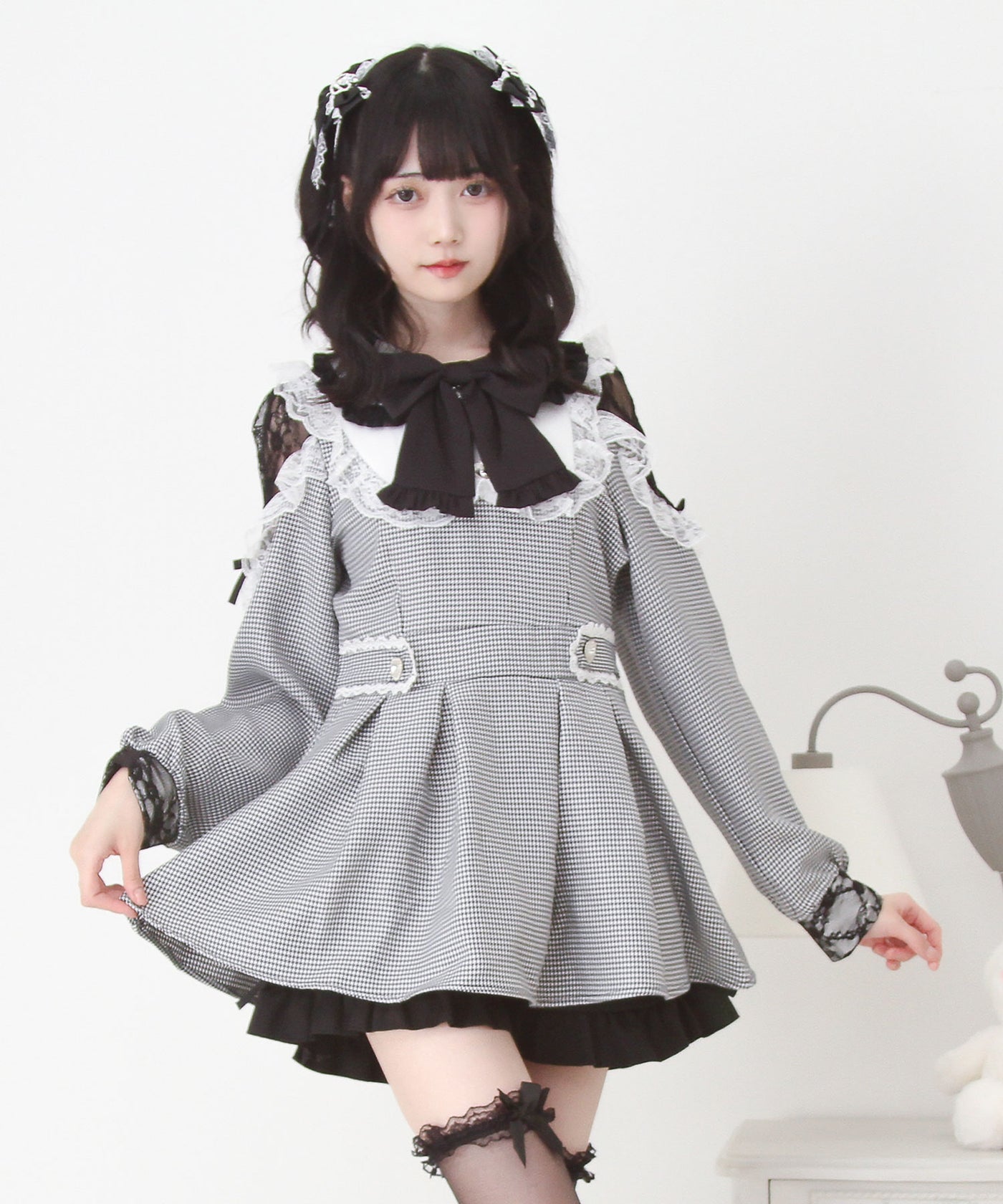 袖レース切替ヨークフリルワンピース – レディースファッション