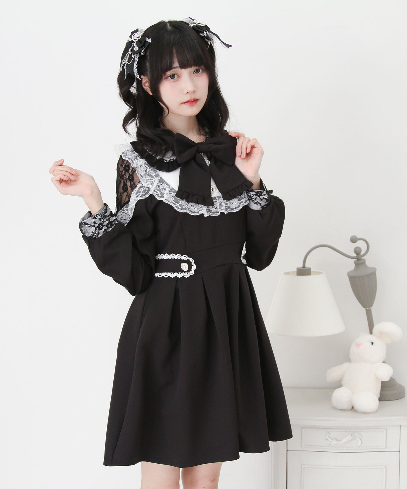 袖レース切替ヨークフリルワンピース – レディースファッション