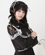 袖レース切替ヨークフリルワンピース