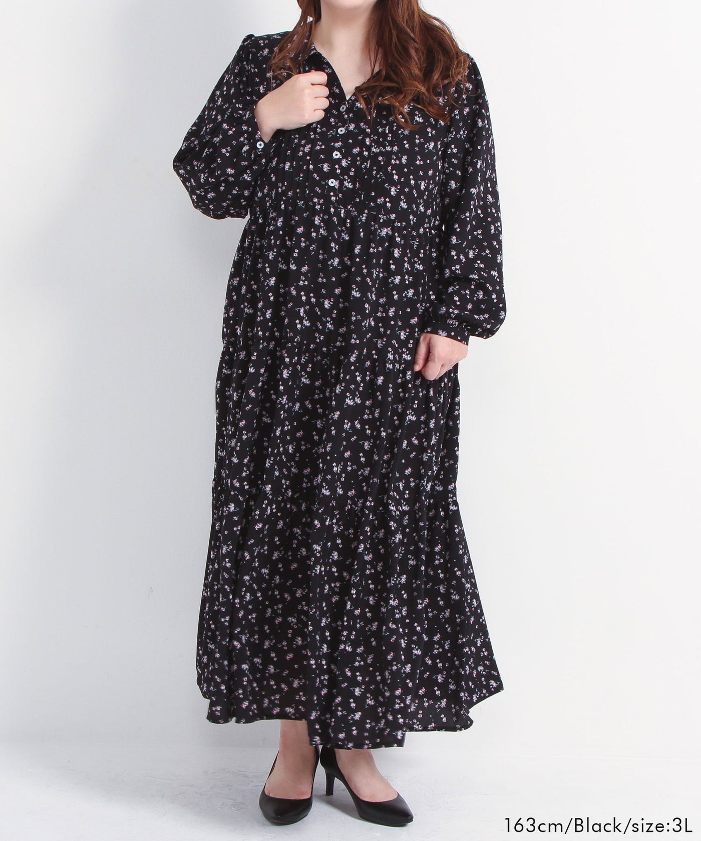 3L~6L】フラワーティアードワンピース【大きいサイズ】 – レディース