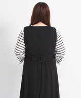 【3L~6L】ショート丈バックベルトベスト【大きいサイズ】　　