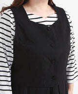 【3L~6L】ショート丈バックベルトベスト【大きいサイズ】　　