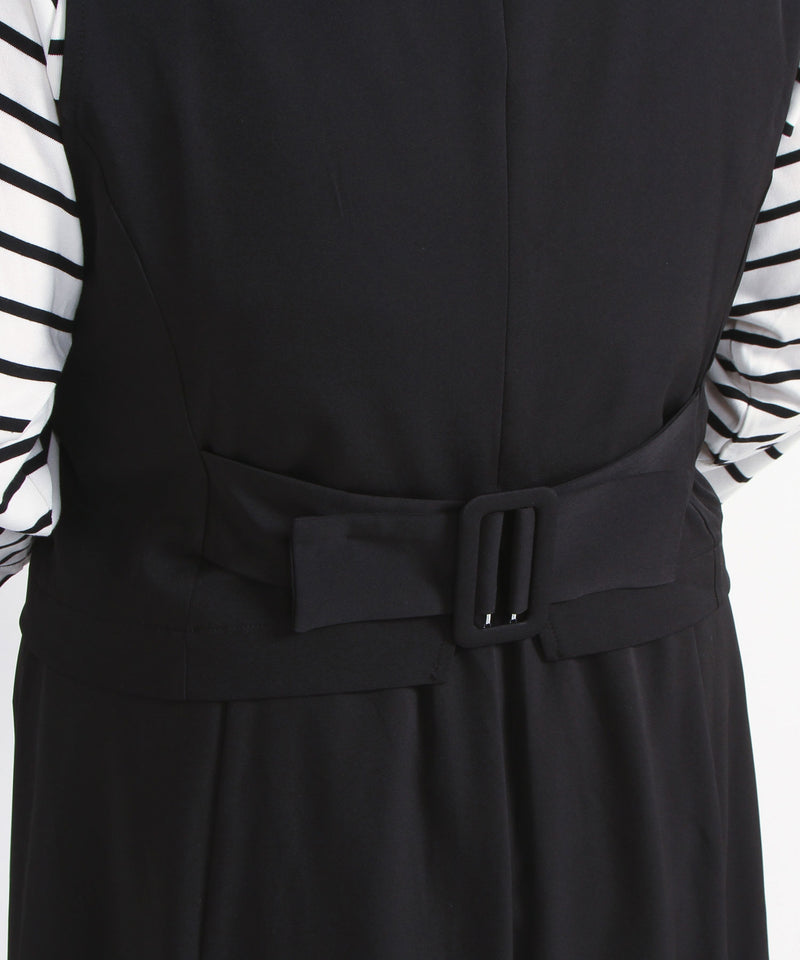 【3L~6L】ショート丈バックベルトベスト【大きいサイズ】　　