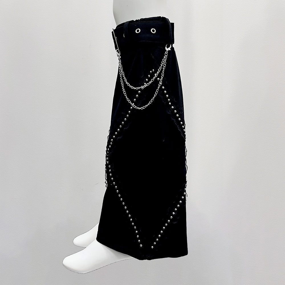 スタッズチェーンベルトレッグウォーマー – レディース